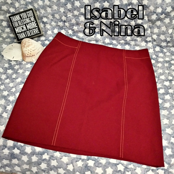 Isabel & Nina Red Mini Skirt - Picture 1 of 6